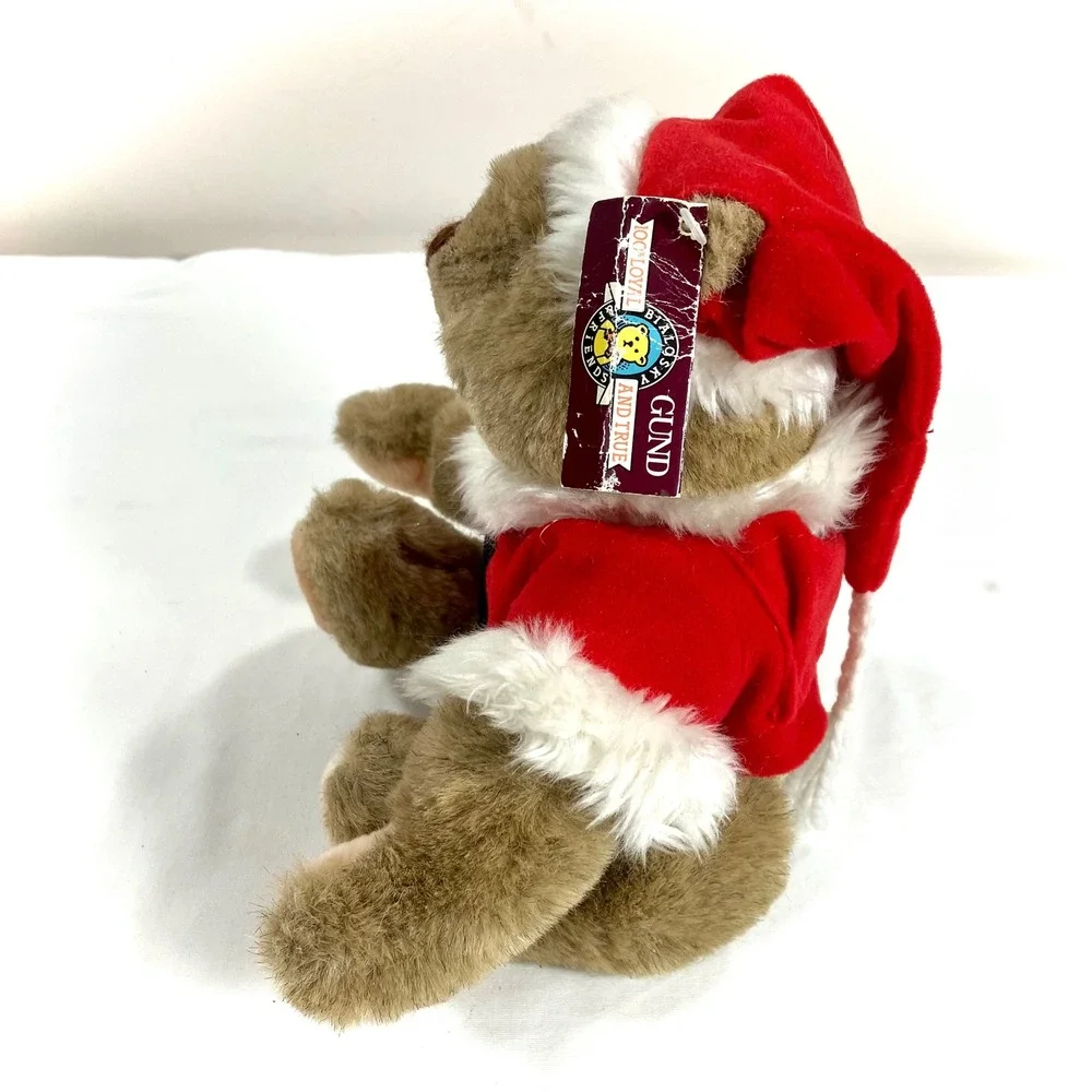 Gund Bialosky Teddy Bear Brown Vintage 1982‎ Christmas Santa Hat Vest Plush